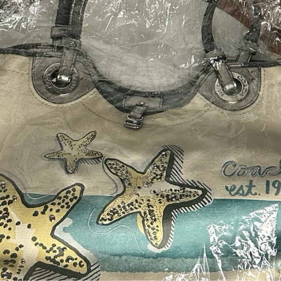 Vintage COACH project bag - Underwater themed Tote - teal interior - TLC bag - Picture 4 of 15